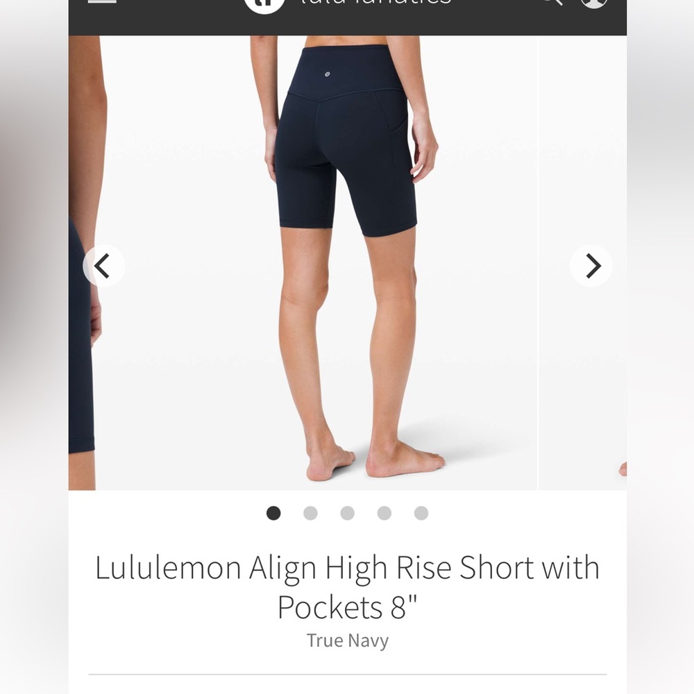 Lululemon size 4 Align shorts 8” true navy